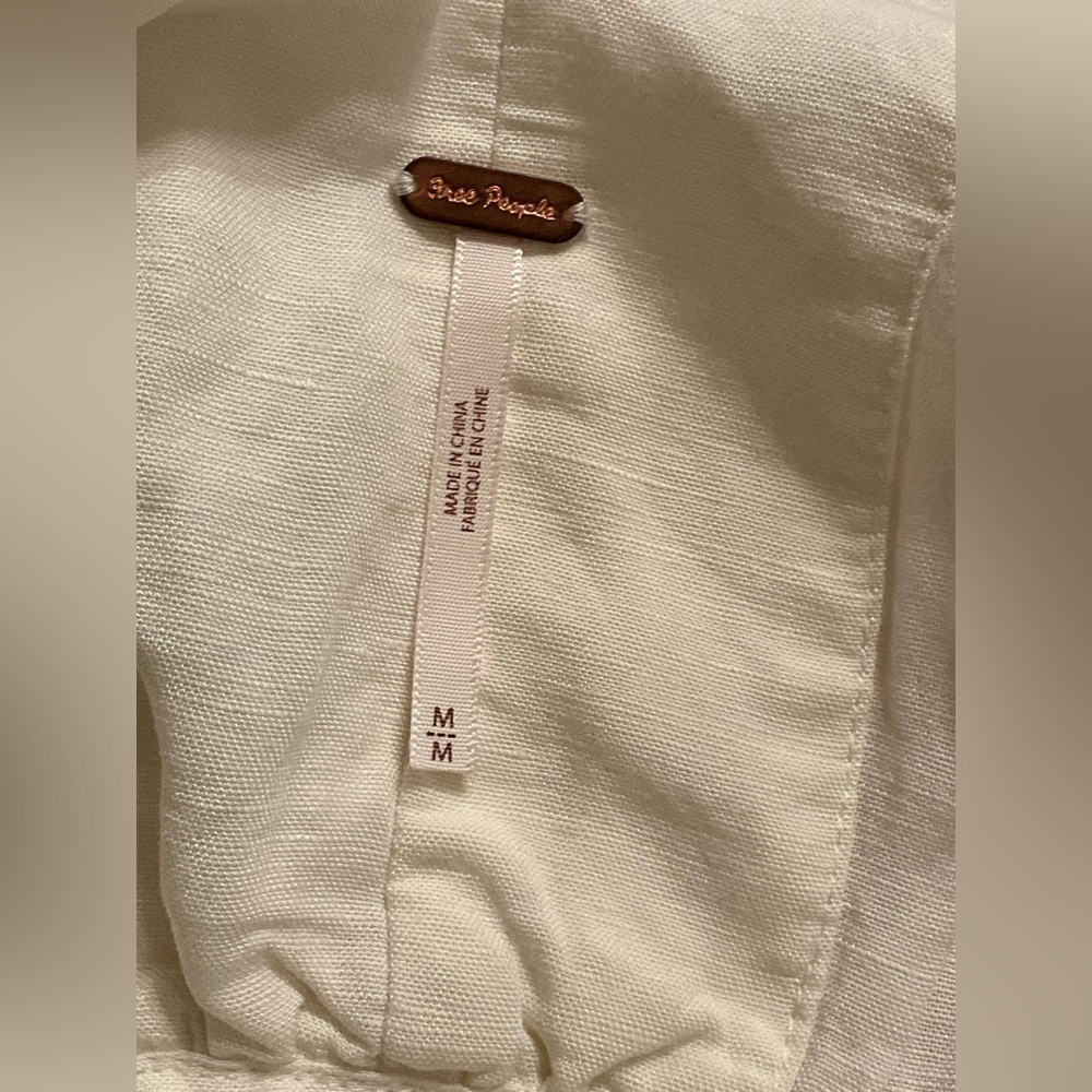 Free People Shining Sun Tie Front Off White / Ivory jumpsuit M - Picture 11 of 13